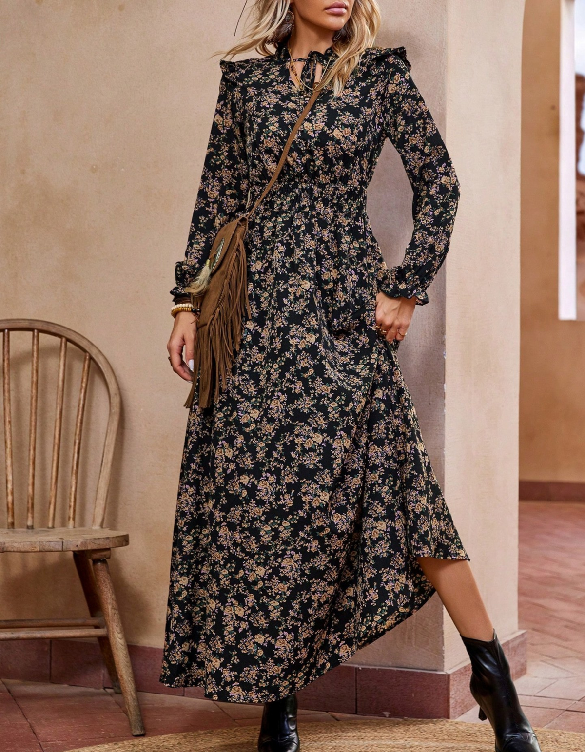 Nesta | Long Sleeve Maxi Dress