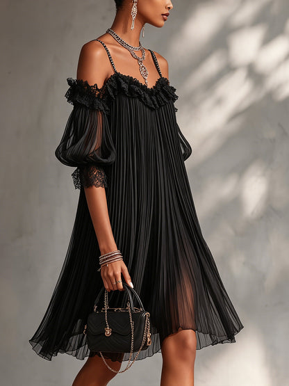 Vittoria | Black Muslin Mini Dress