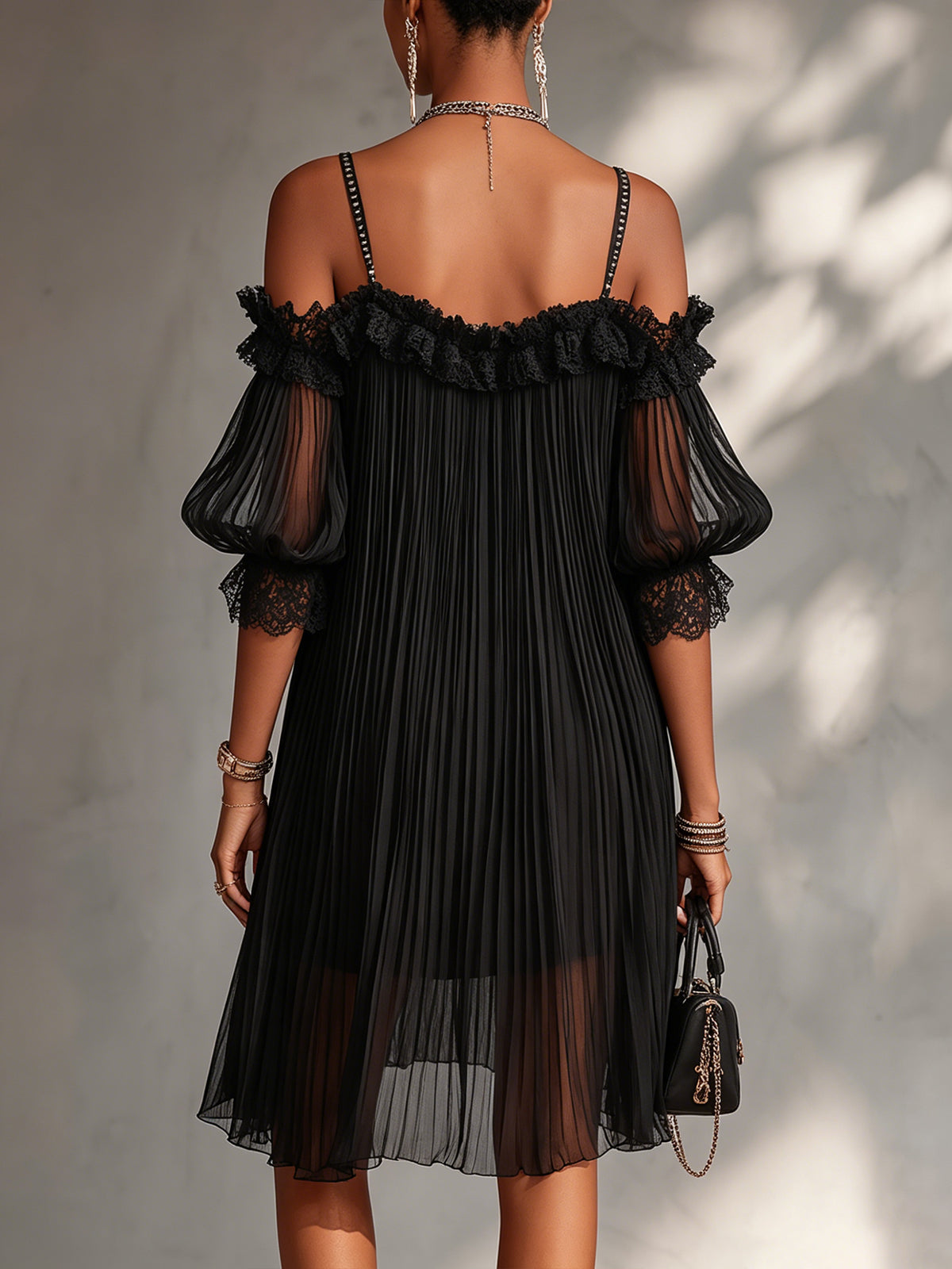Vittoria | Black Muslin Mini Dress