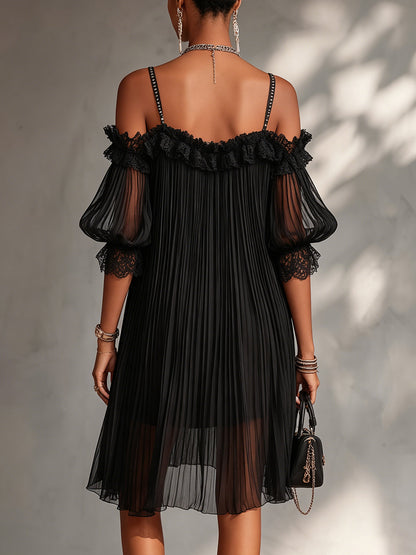 Vittoria | Black Muslin Mini Dress