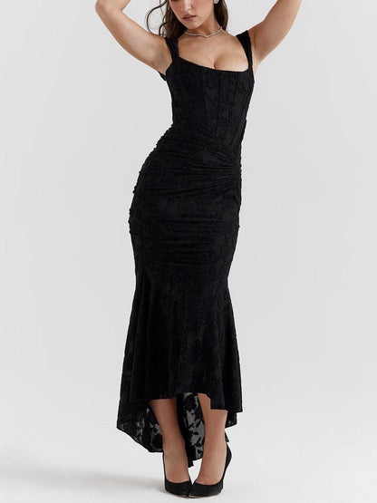 Selina | Lace Fishtail Midi Dress