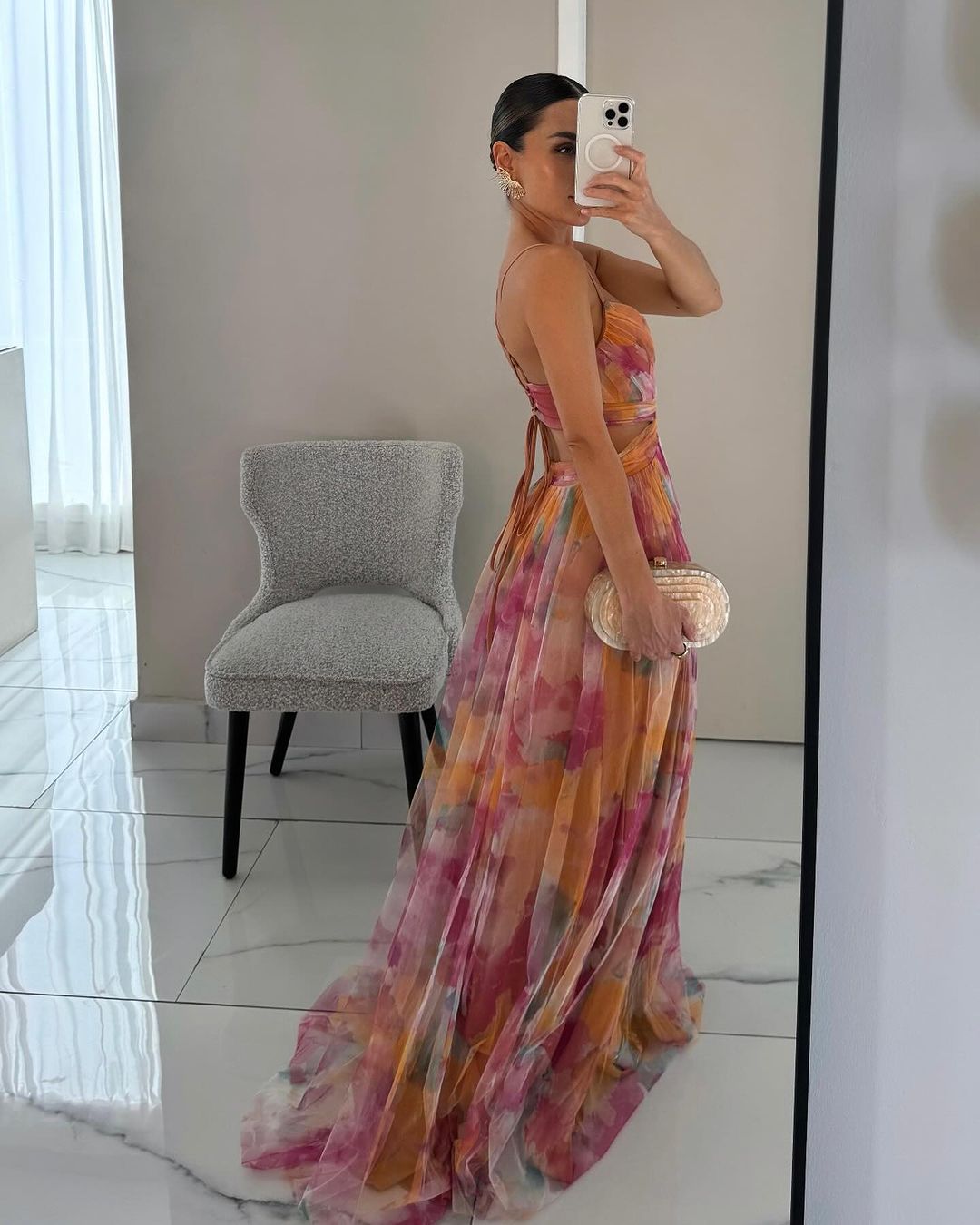 Bryony | Watercolour Chiffon Maxi Dress