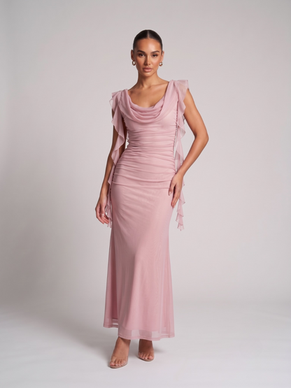 Elegant Ruffles Sleeveless Dress