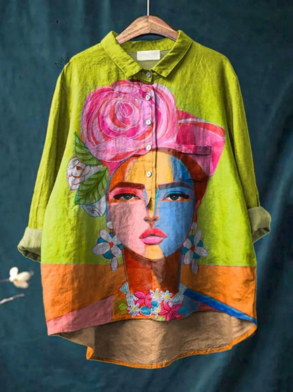Amber | Freda Oil Painting Women's Casual Shirt