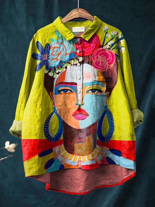 Amber | Freda Oil Painting Women's Casual Shirt
