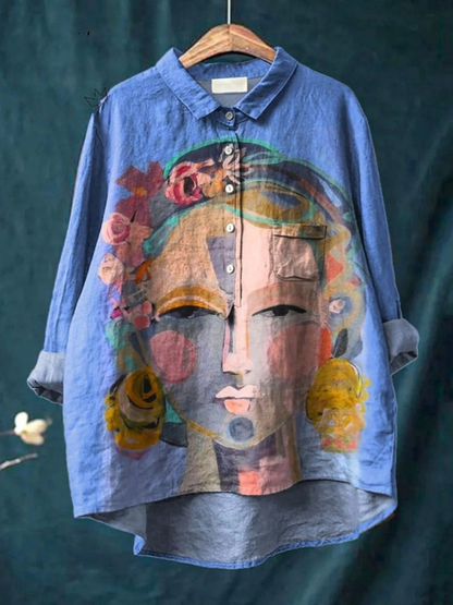 Amber | Freda Oil Painting Women's Casual Shirt