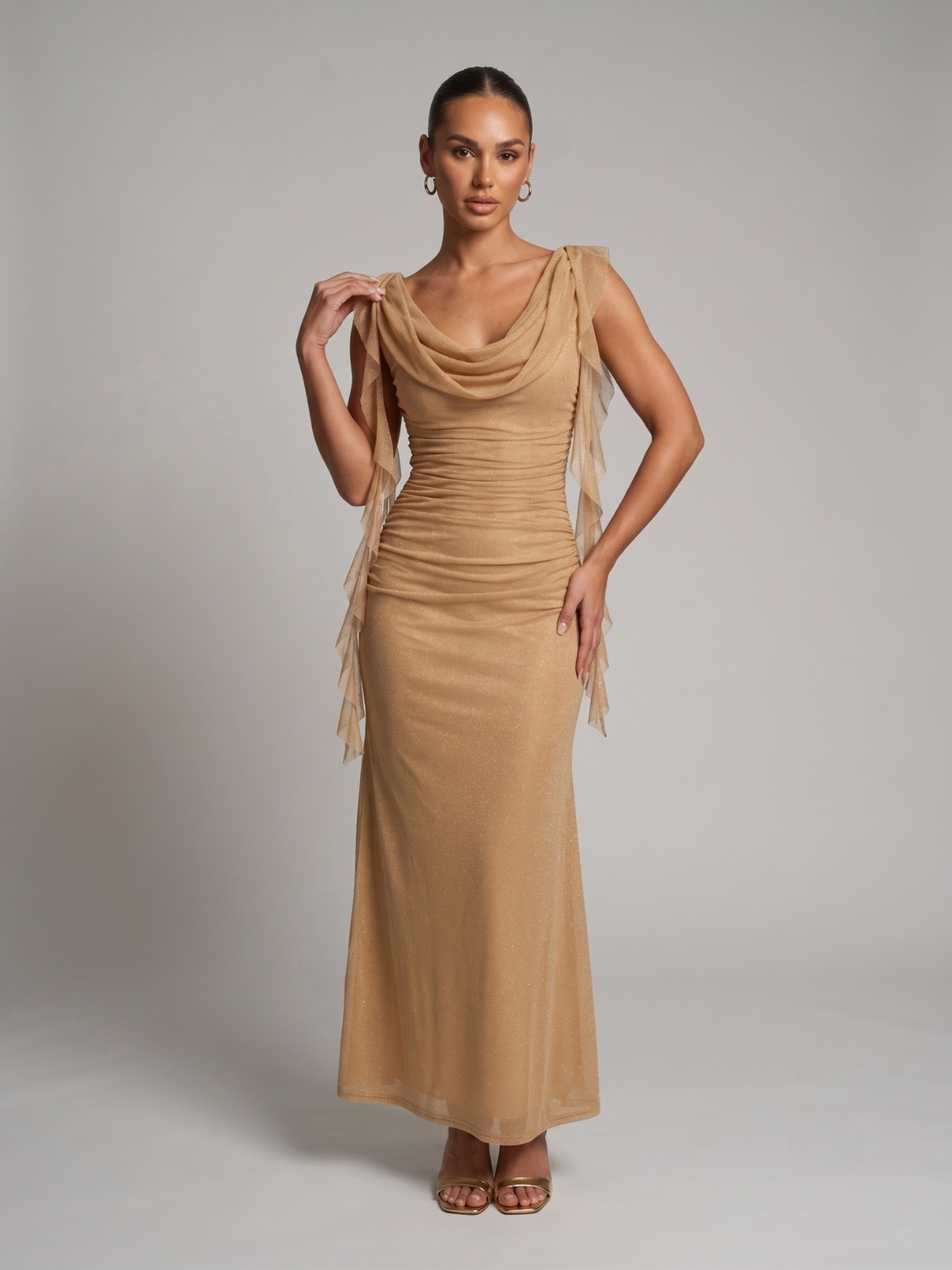 Elegant Ruffles Sleeveless Dress