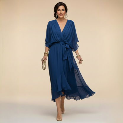 Verity | V Neck Midi Dress