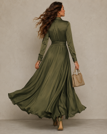 Norah | Ruched Shirt Midi Dress