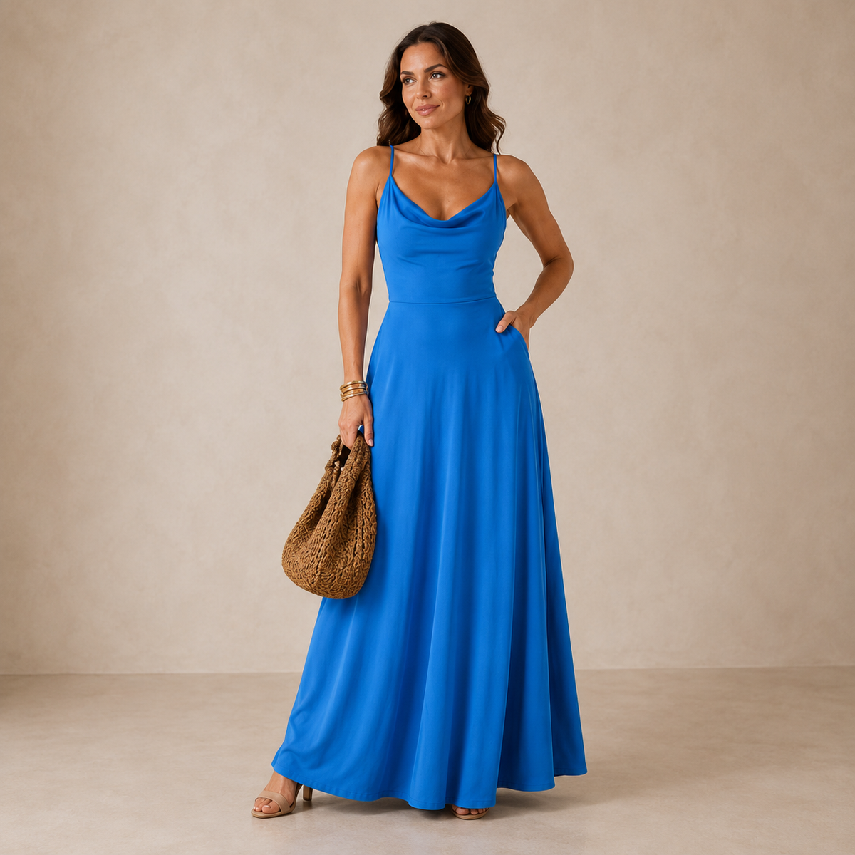Sybil | Cowl Neck Maxi Dress