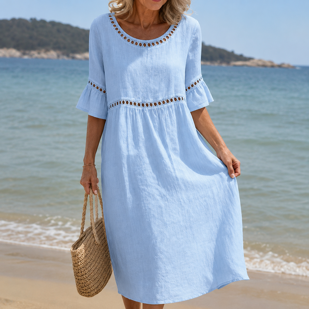 Hélène | Long Cotton and Linen Dress