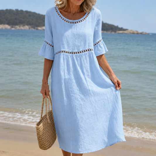 Hélène | Long Cotton and Linen Dress