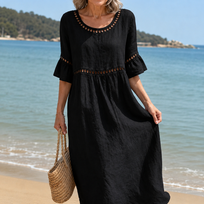 Hélène | Long Cotton and Linen Dress
