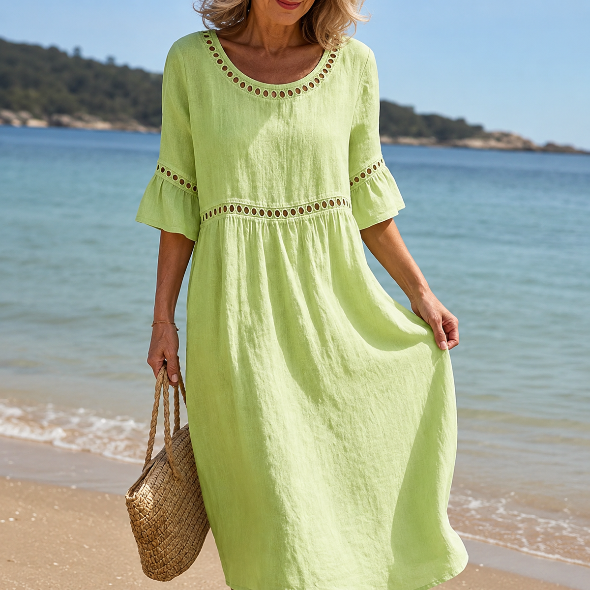 Hélène | Long Cotton and Linen Dress