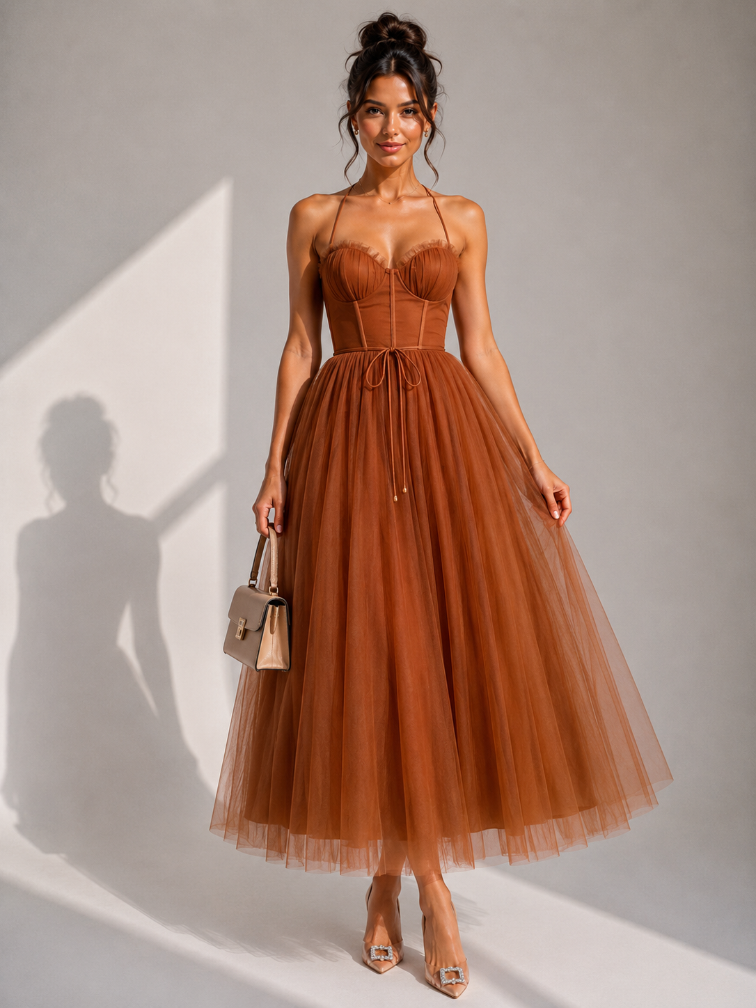Ines | Cinched Waist Midi Dress