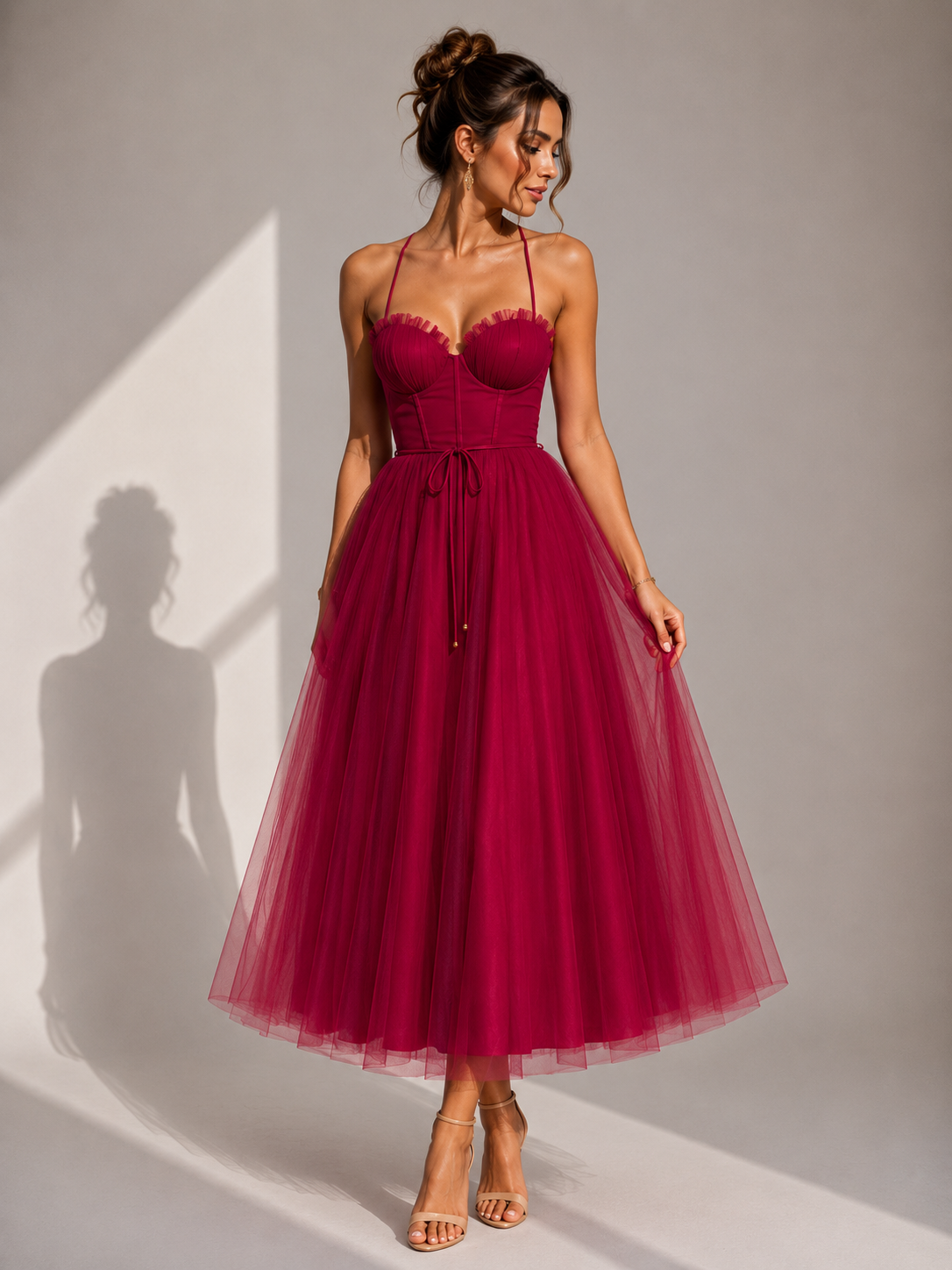 Ines | Cinched Waist Midi Dress