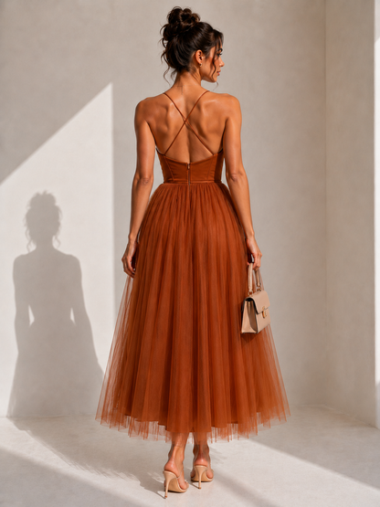 Ines | Cinched Waist Midi Dress
