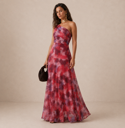 Thea | One Shoulder Print Maxi Dress