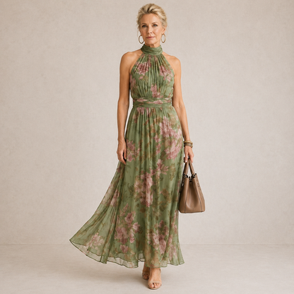 Charlotte-Rose | Halter Floral Midi Dress