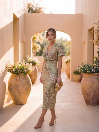 Carys | Ruffle Sleeve Midi Dress