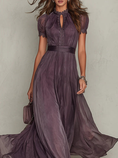 Calla | Pleated Puff Sleeve Midi Dress