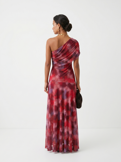 Thea | One Shoulder Print Maxi Dress