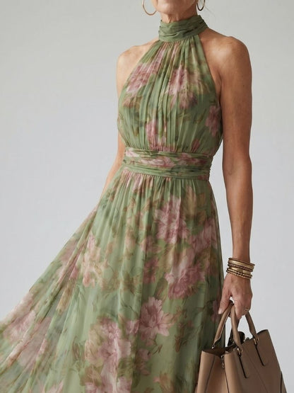 Charlotte-Rose | Halter Floral Midi Dress