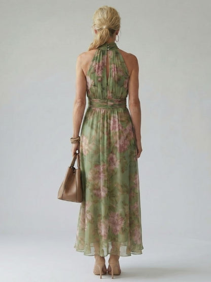 Charlotte-Rose | Halter Floral Midi Dress
