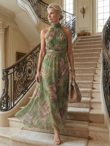 Charlotte-Rose | Halter Floral Midi Dress