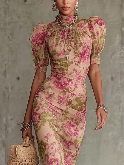Tamsin | Floral Puff Sleeve Maxi Dress