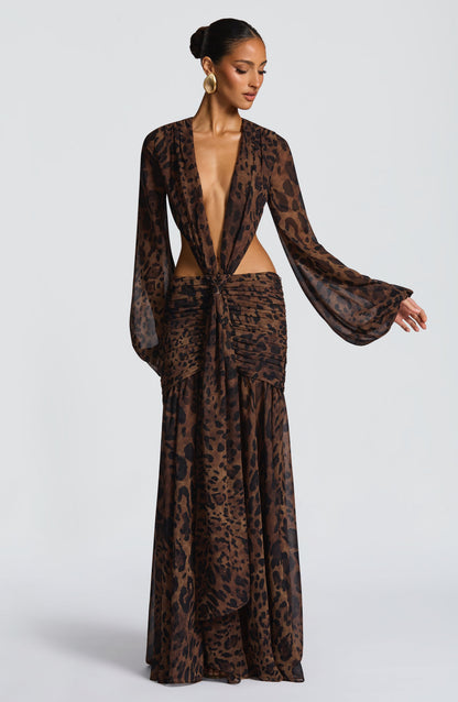 Alexa Leopard Print Maxi Dress