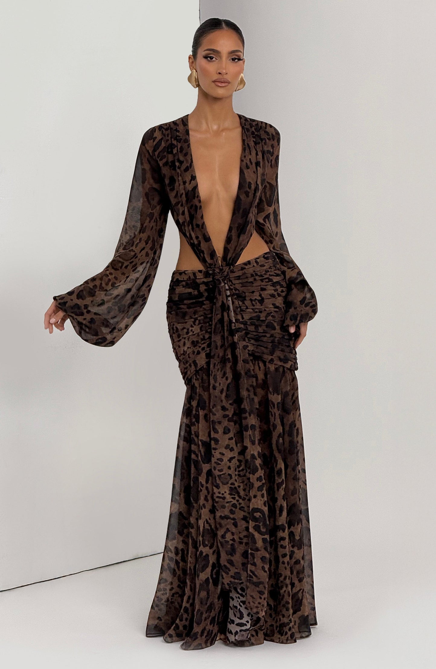 Alexa Leopard Print Maxi Dress