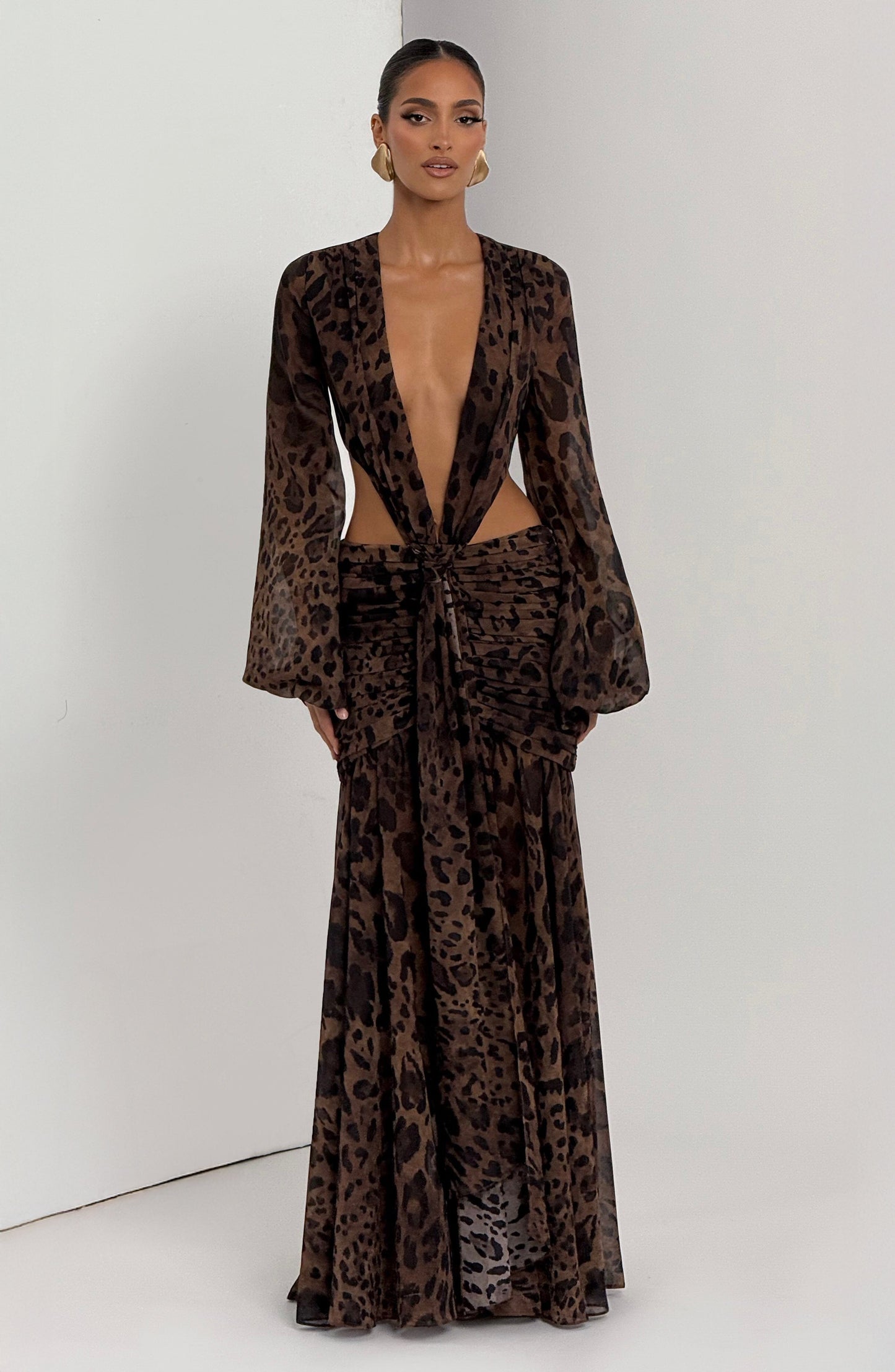 Alexa Leopard Print Maxi Dress