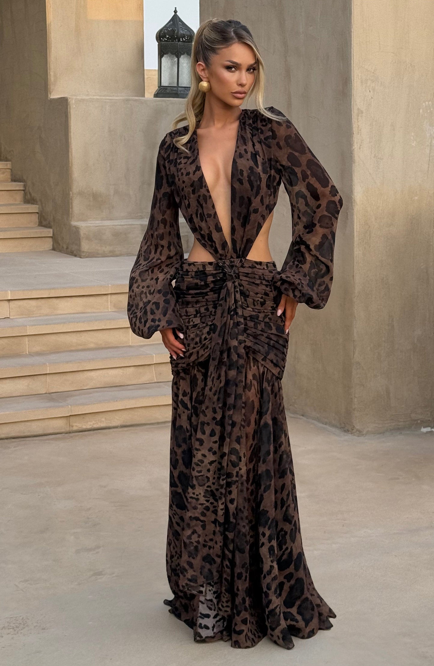Alexa Leopard Print Maxi Dress