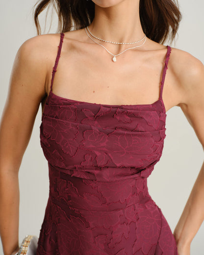 Marron Square Neck Maxi Dress